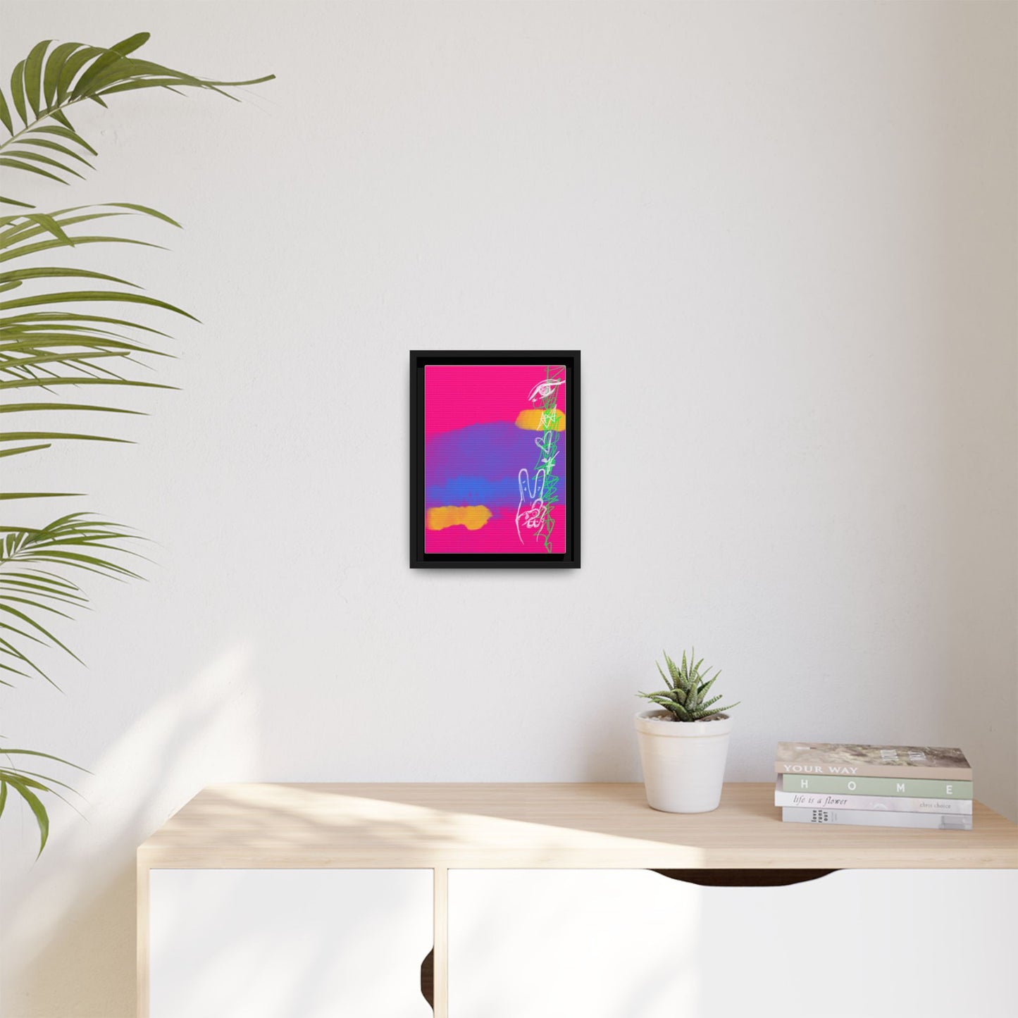 Colorful Peace Symbol Framed Canvas Art