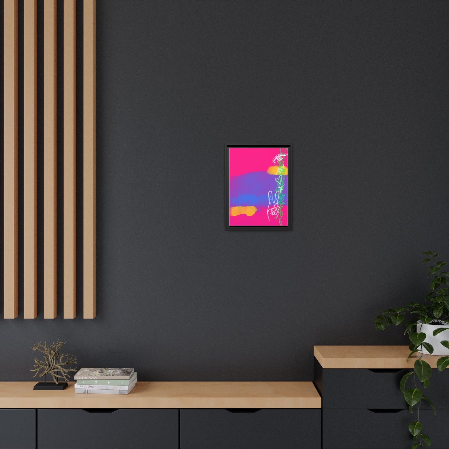 Colorful Peace Symbol Framed Canvas Art