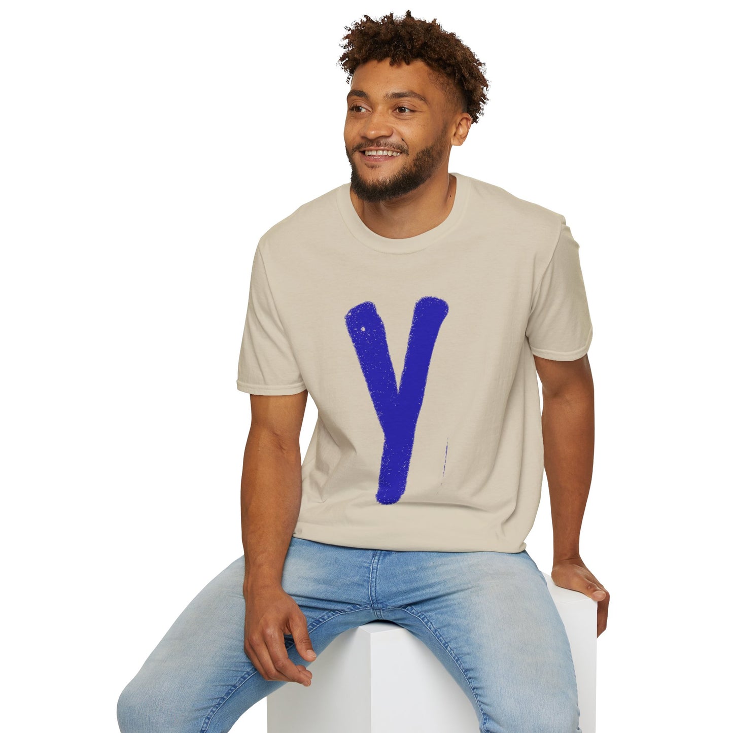 Unisex Softstyle T-Shirt - Blue 'Y' & 'NOT?'