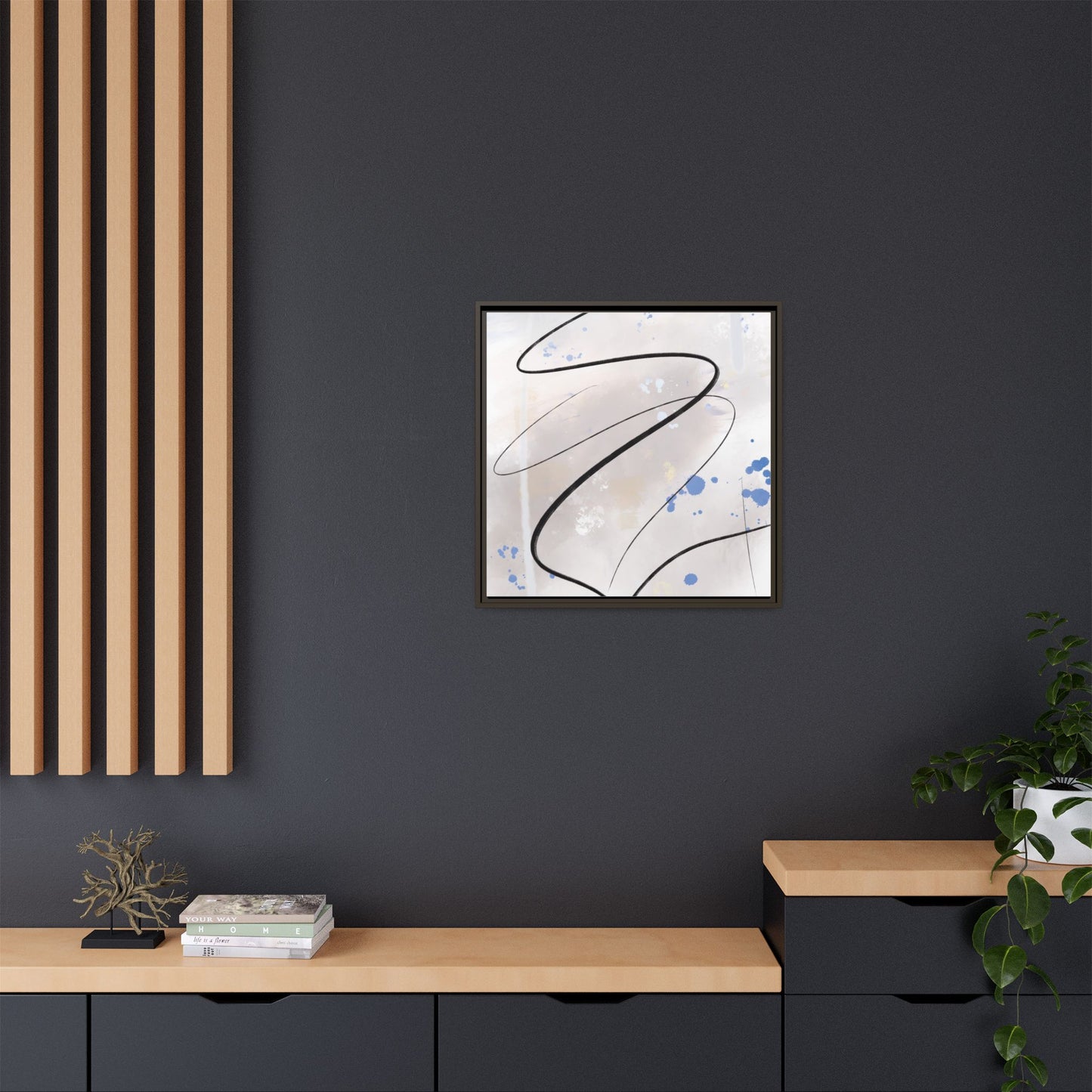 Framed Abstract Canvas Art - Modern Multi-Color Wall Decor