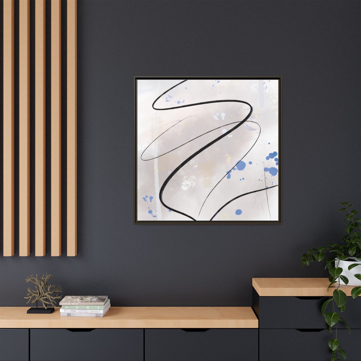 Framed Abstract Canvas Art - Modern Multi-Color Wall Decor
