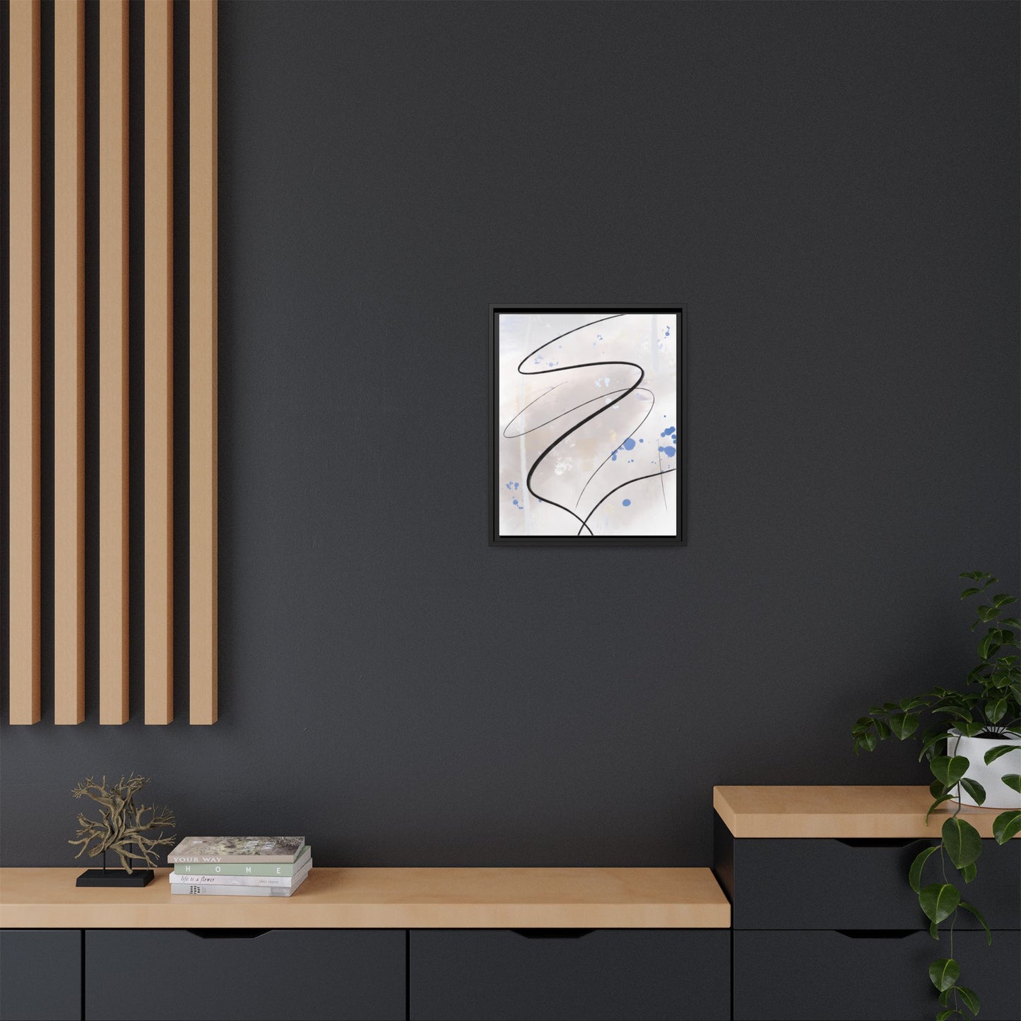 Framed Abstract Canvas Art - Modern Multi-Color Wall Decor