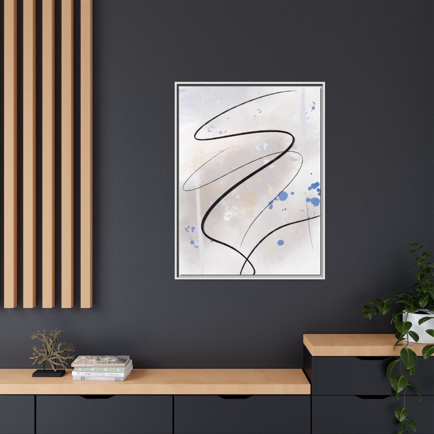 Framed Abstract Canvas Art - Modern Multi-Color Wall Decor