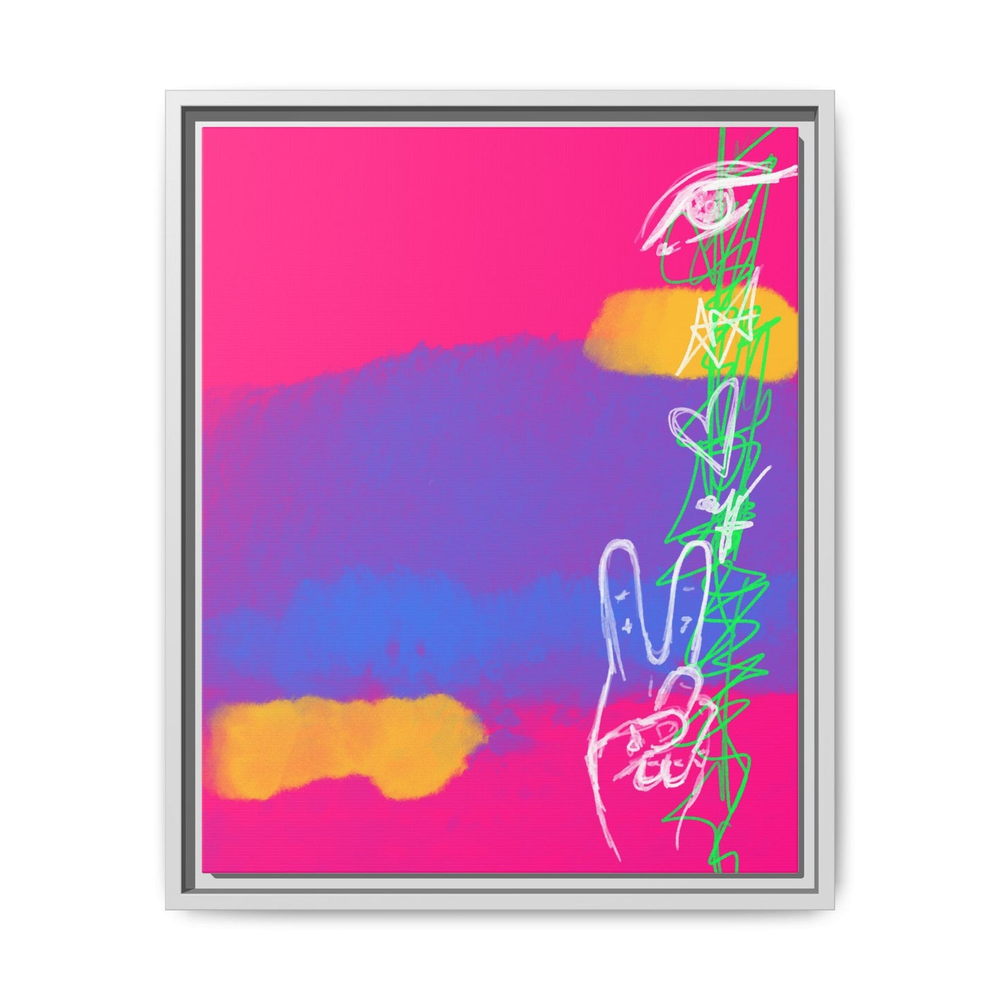 Colorful Peace Symbol Framed Canvas Art