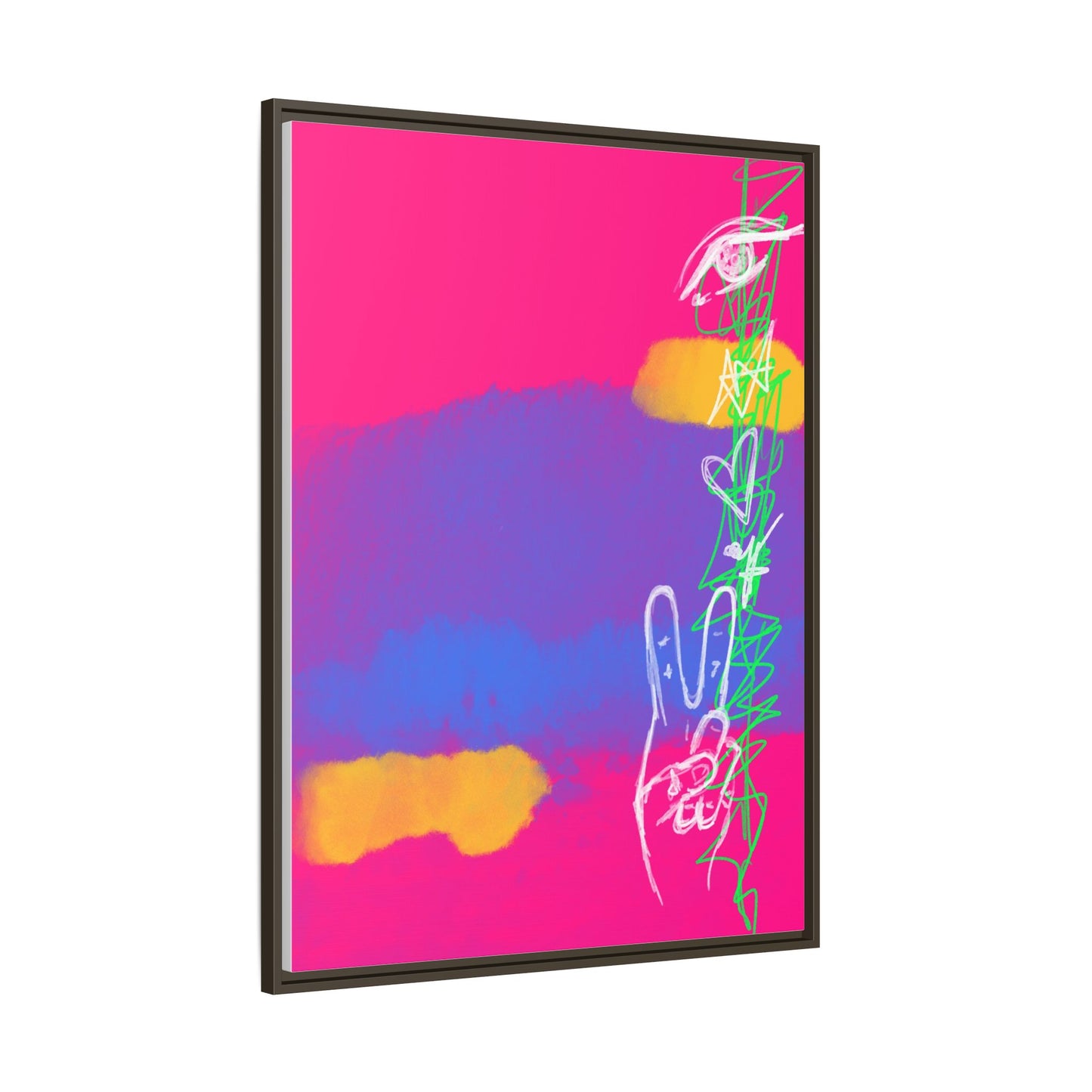 Colorful Peace Symbol Framed Canvas Art
