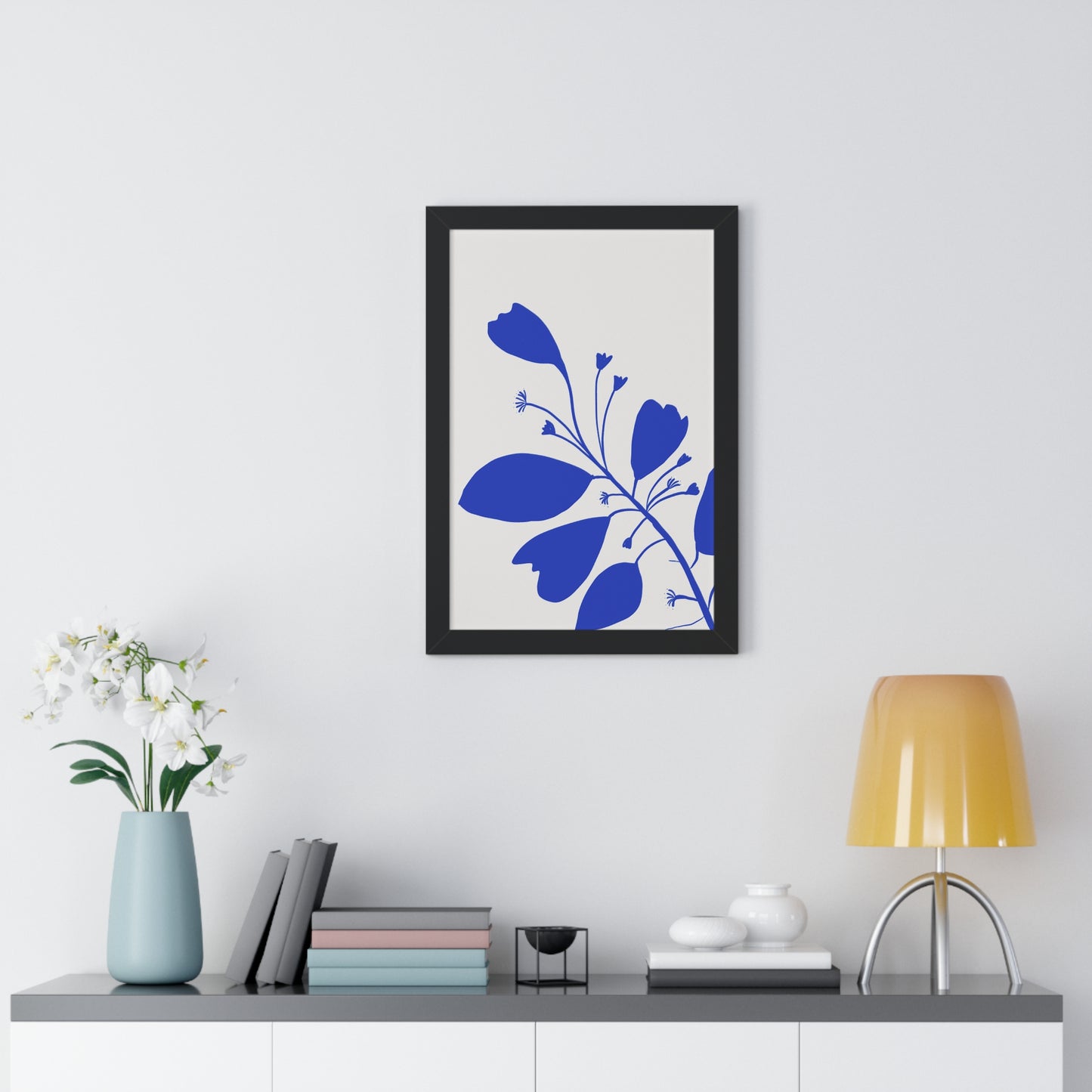 Blue Botanical Framed Poster