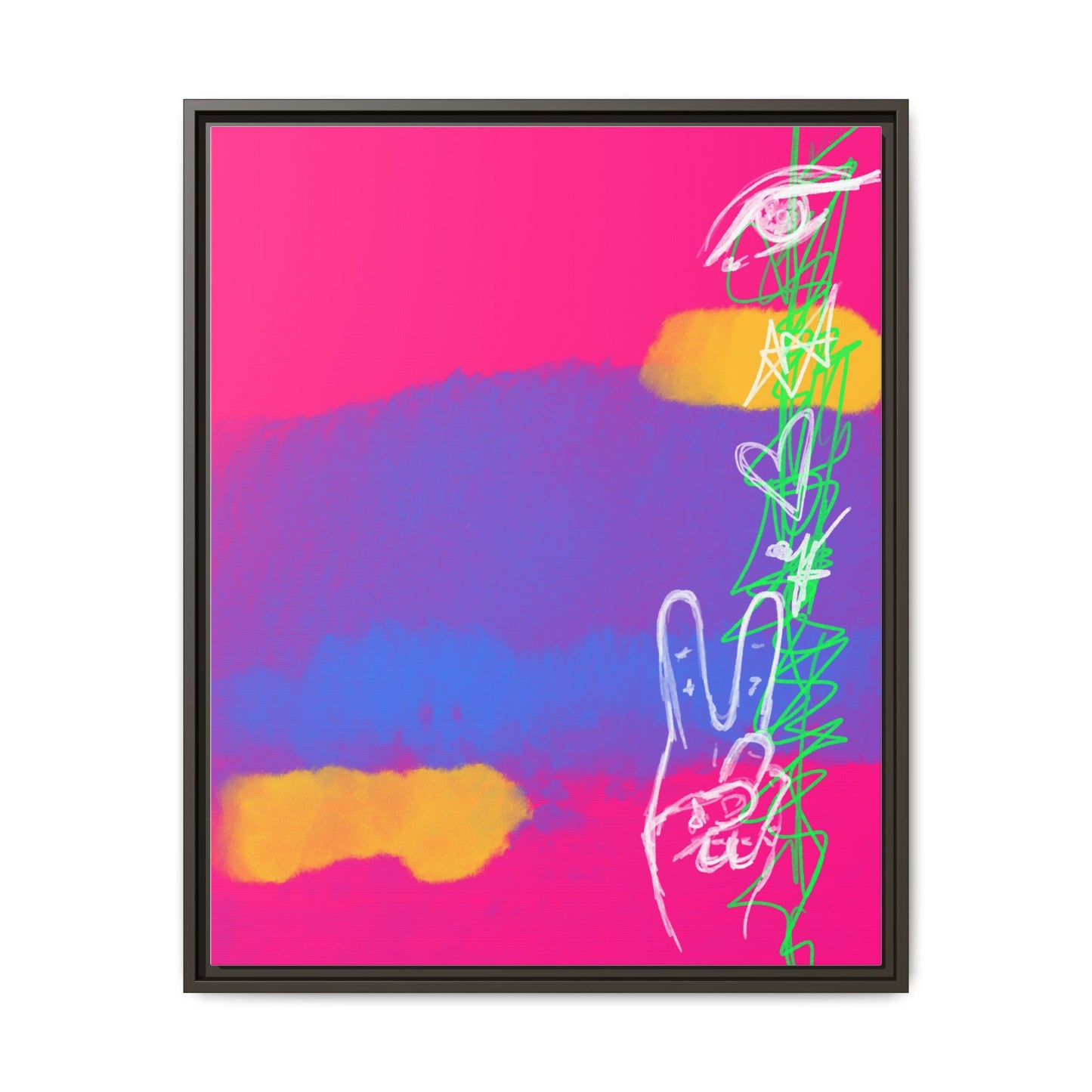 Colorful Peace Symbol Framed Canvas Art