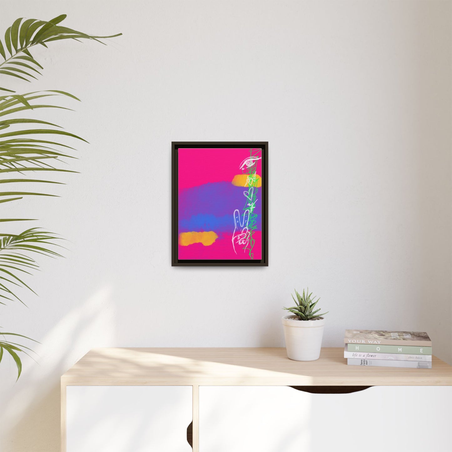Colorful Peace Symbol Framed Canvas Art