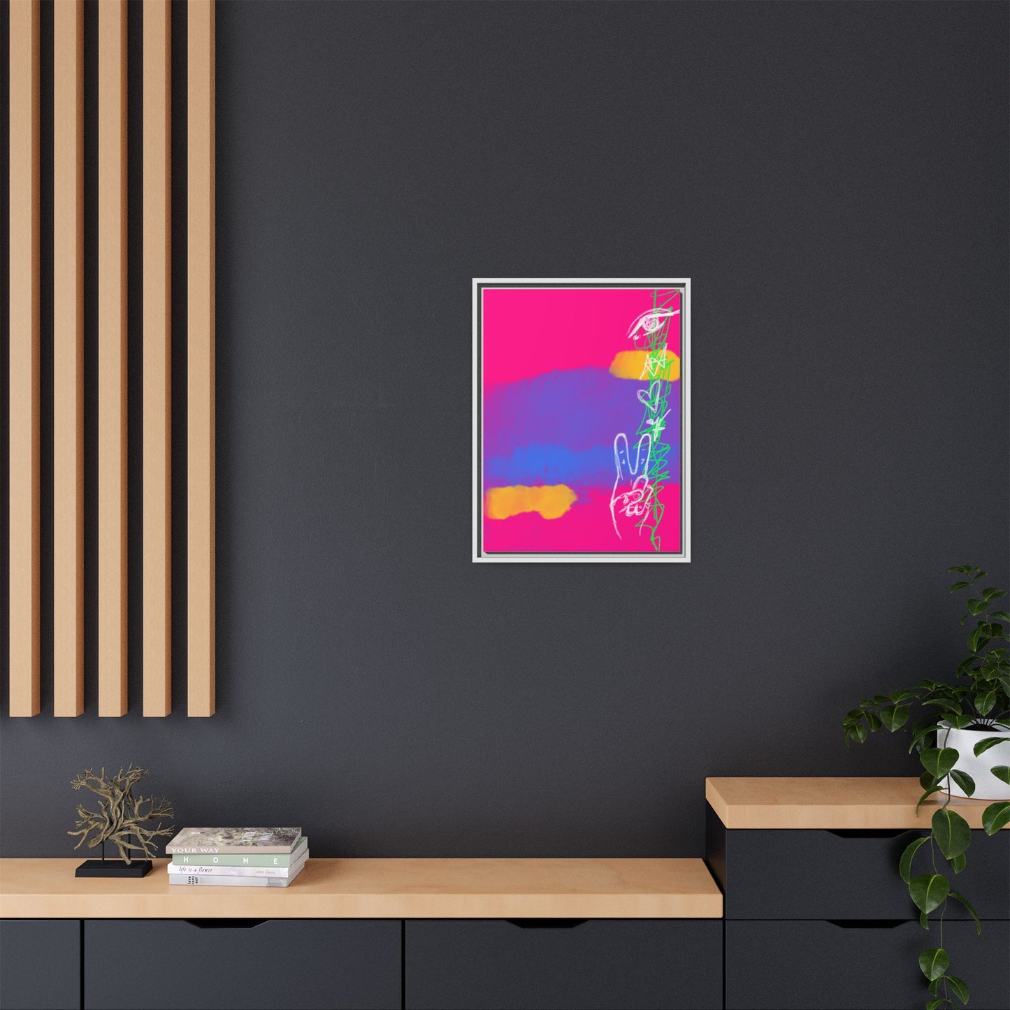Colorful Peace Symbol Framed Canvas Art