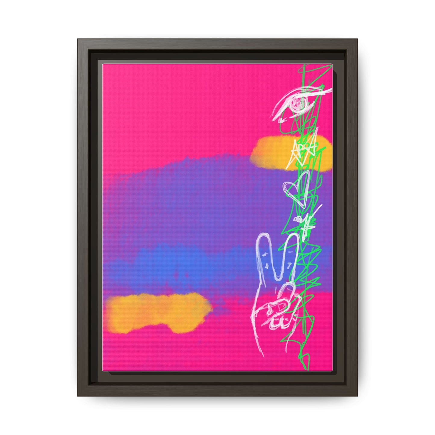 Colorful Peace Symbol Framed Canvas Art