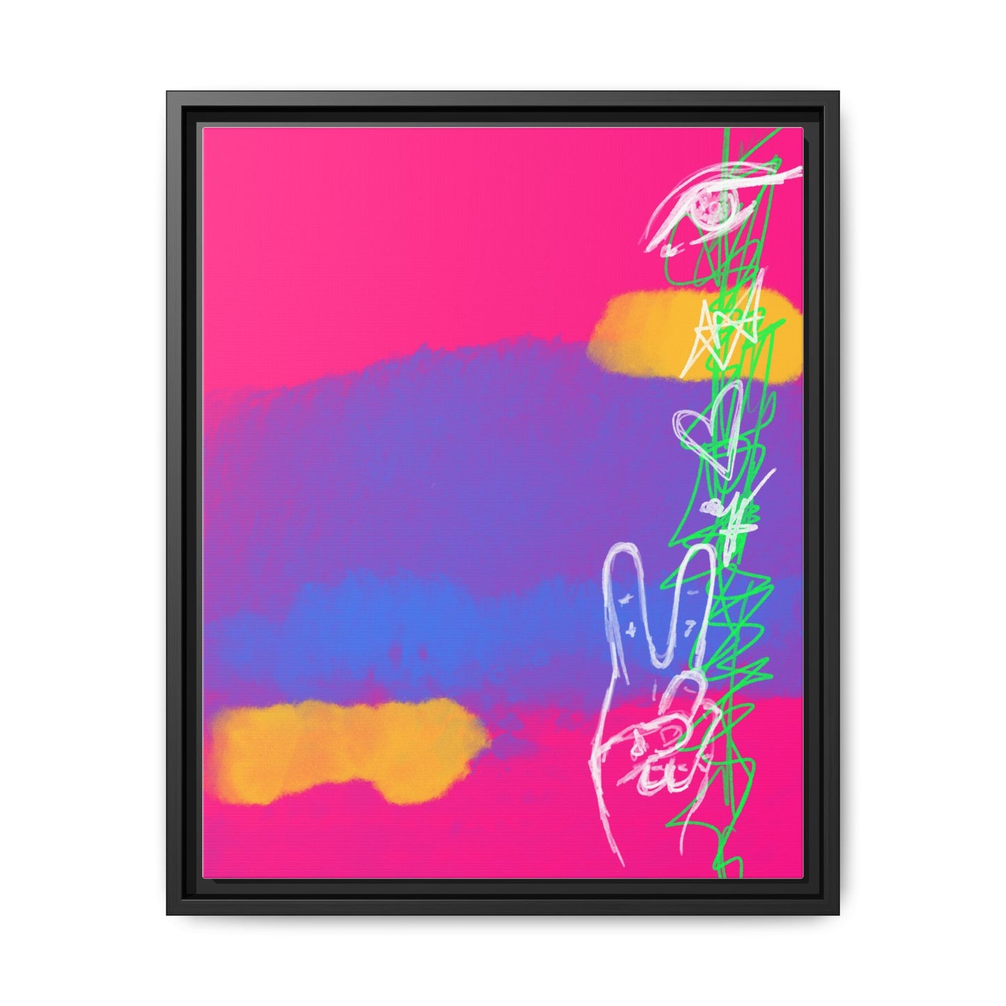 Colorful Peace Symbol Framed Canvas Art