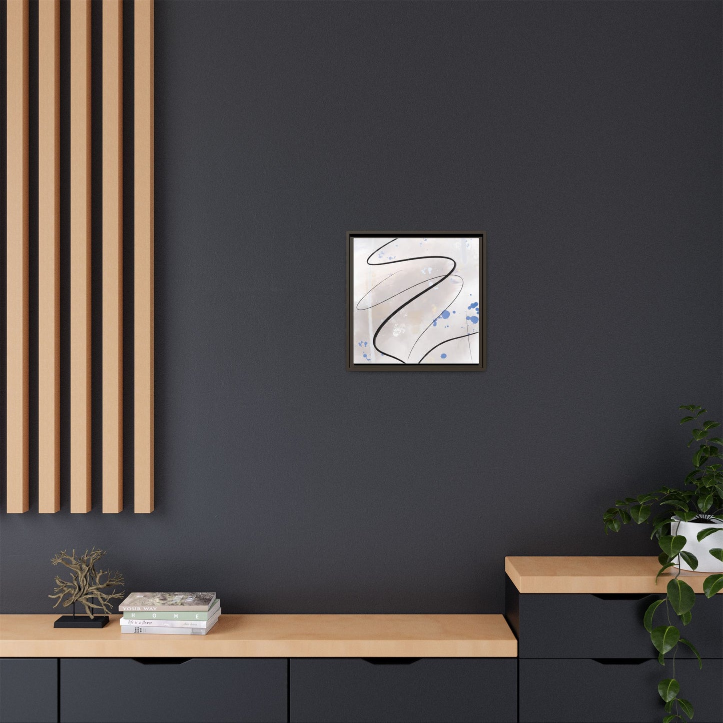Framed Abstract Canvas Art - Modern Multi-Color Wall Decor