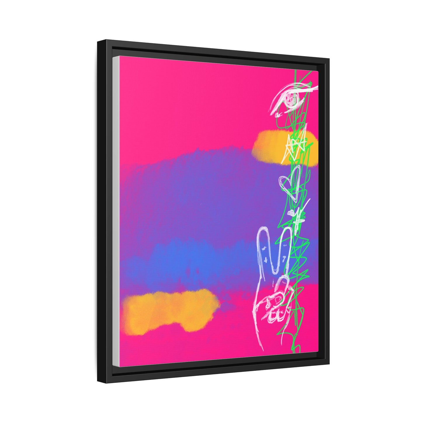 Colorful Peace Symbol Framed Canvas Art