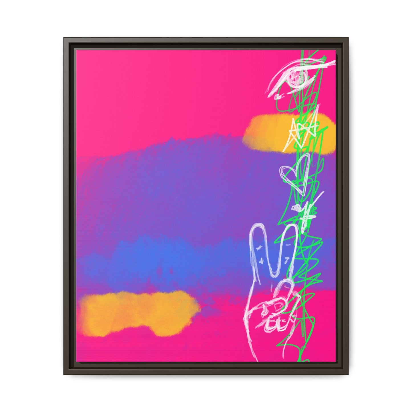 Colorful Peace Symbol Framed Canvas Art