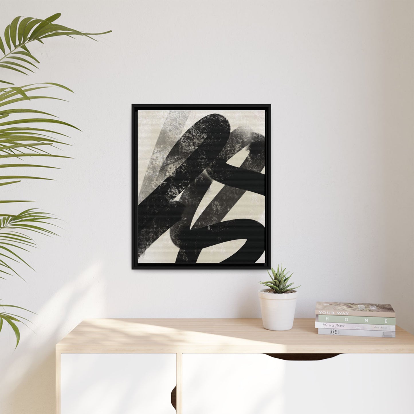 Modern Abstract Framed Canvas Art - Multi-Color Decorative Wall Decor