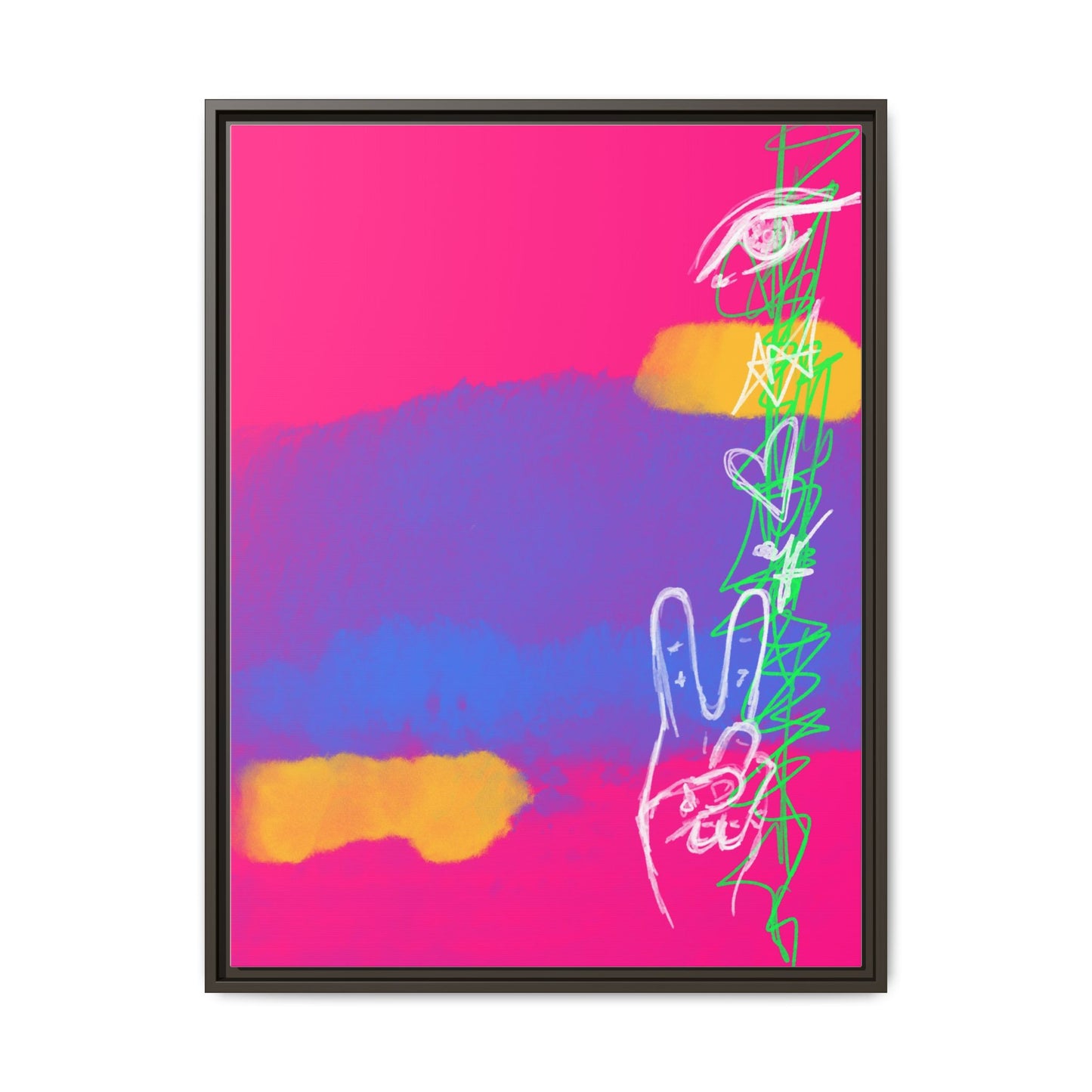 Colorful Peace Symbol Framed Canvas Art