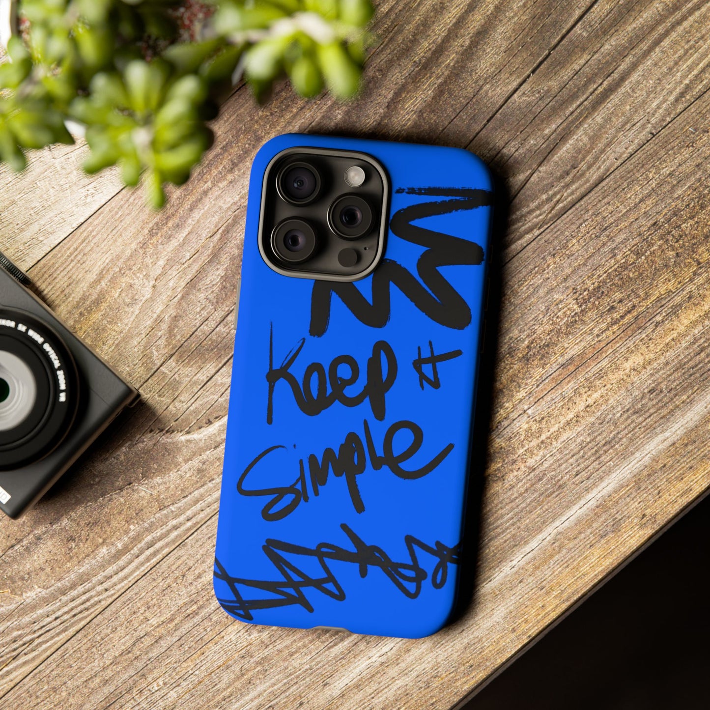 Stylish Phone Case - Keep It Simple Blue Design