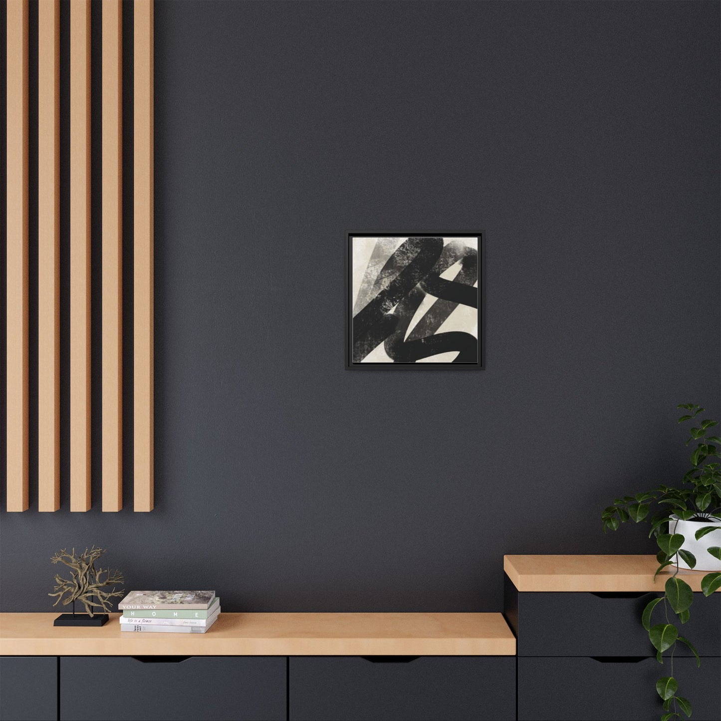 Modern Abstract Framed Canvas Art - Multi-Color Decorative Wall Decor