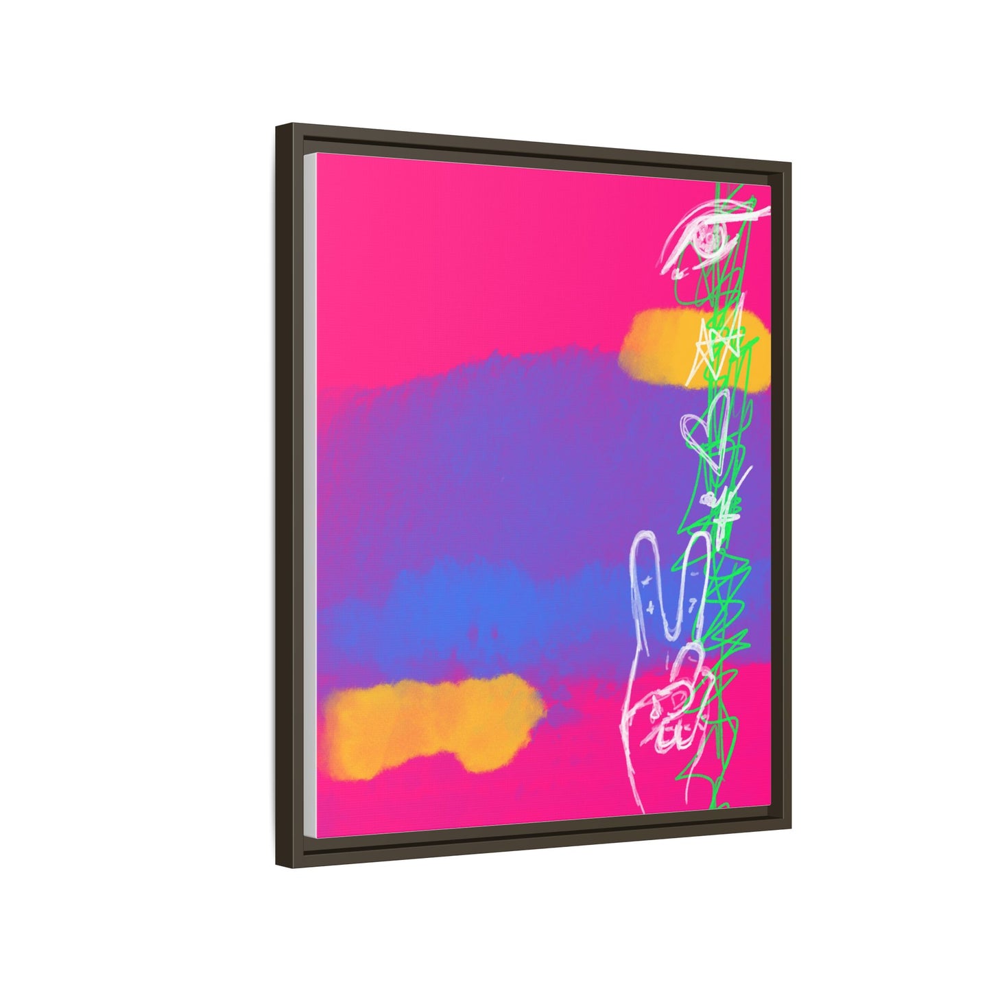 Colorful Peace Symbol Framed Canvas Art