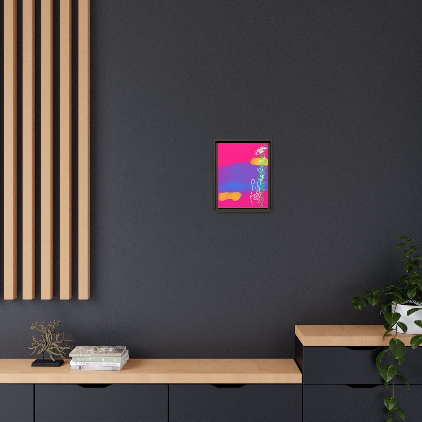 Colorful Peace Symbol Framed Canvas Art