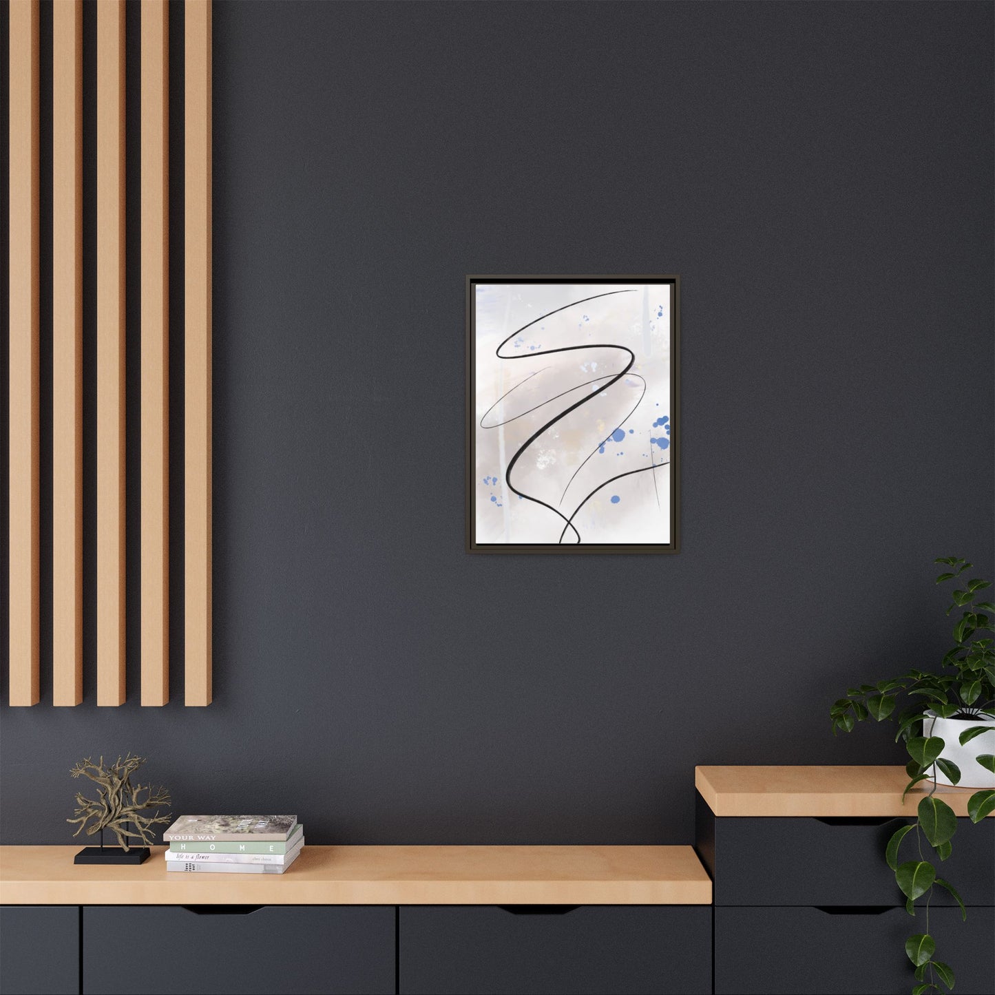 Framed Abstract Canvas Art - Modern Multi-Color Wall Decor