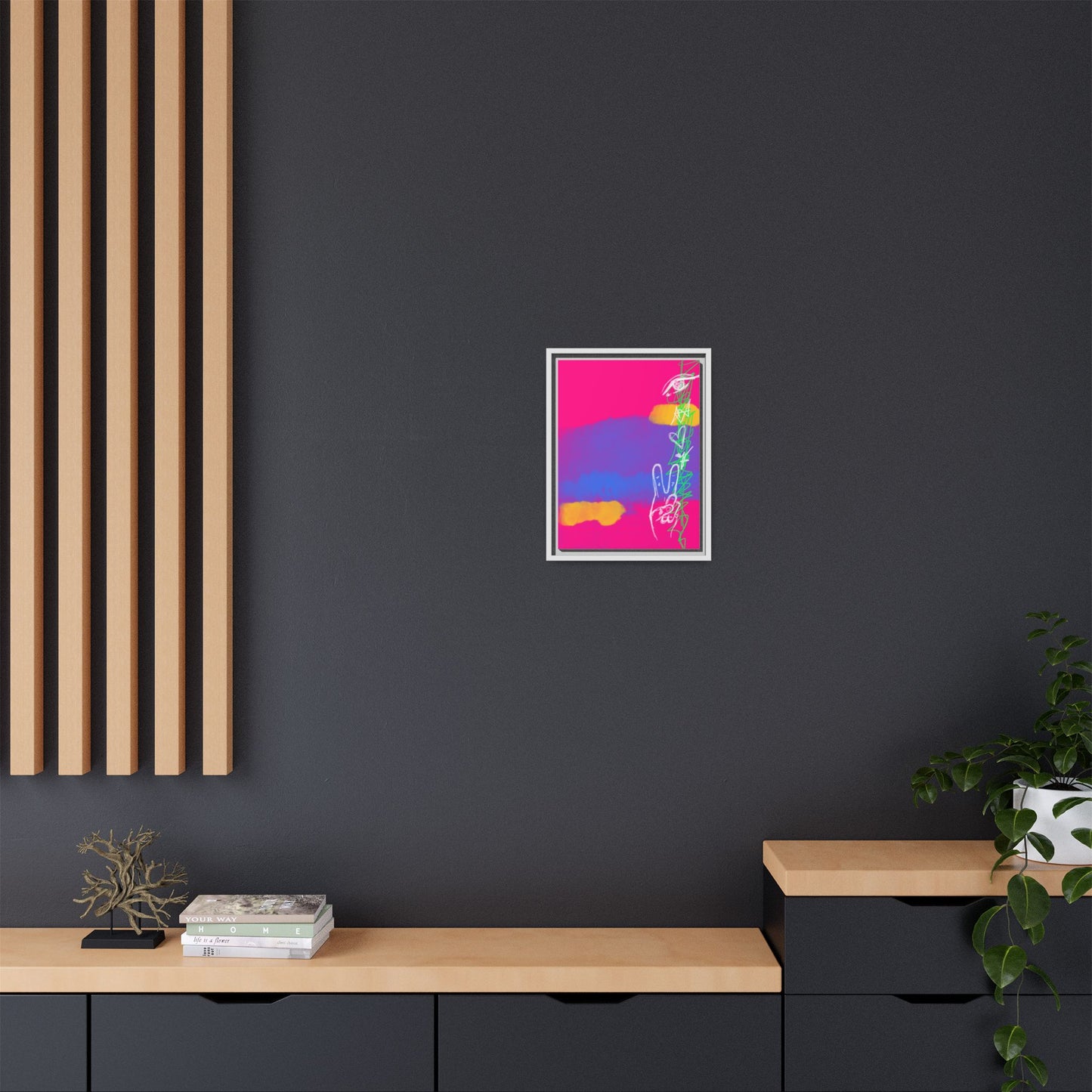 Colorful Peace Symbol Framed Canvas Art