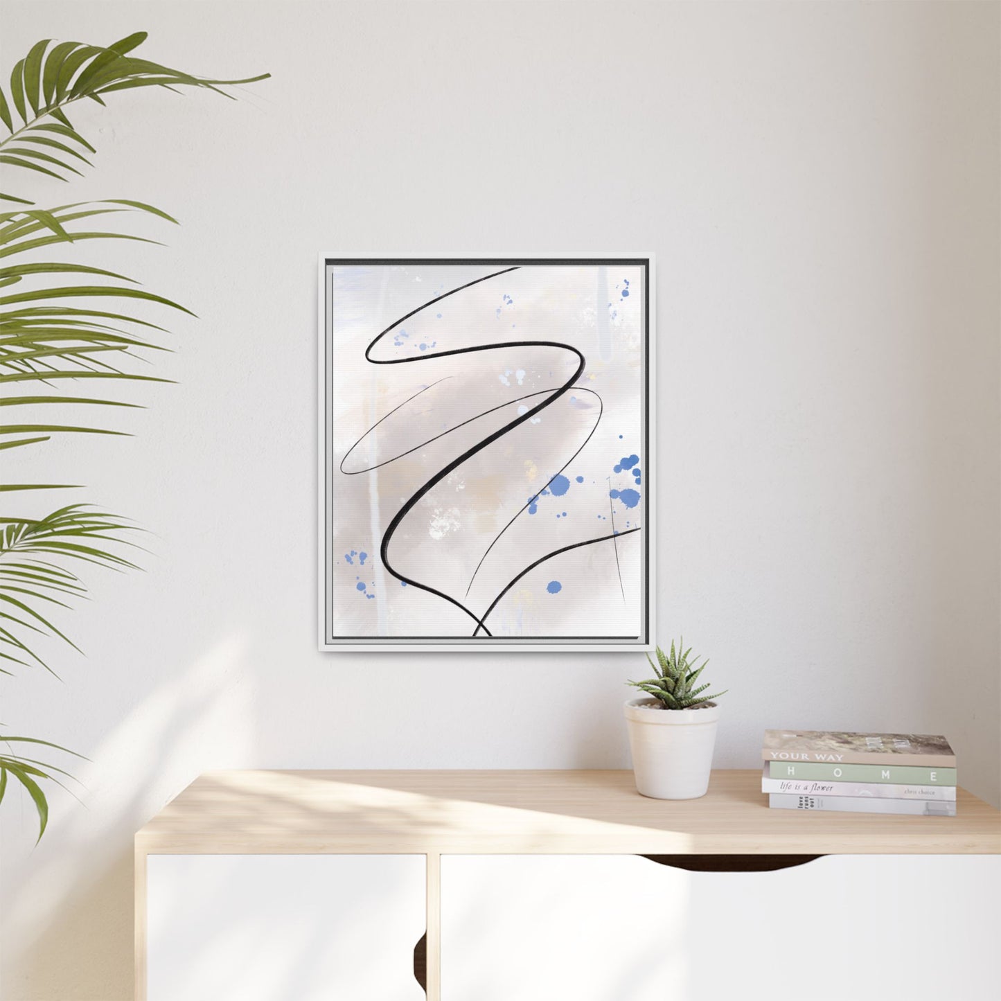 Framed Abstract Canvas Art - Modern Multi-Color Wall Decor