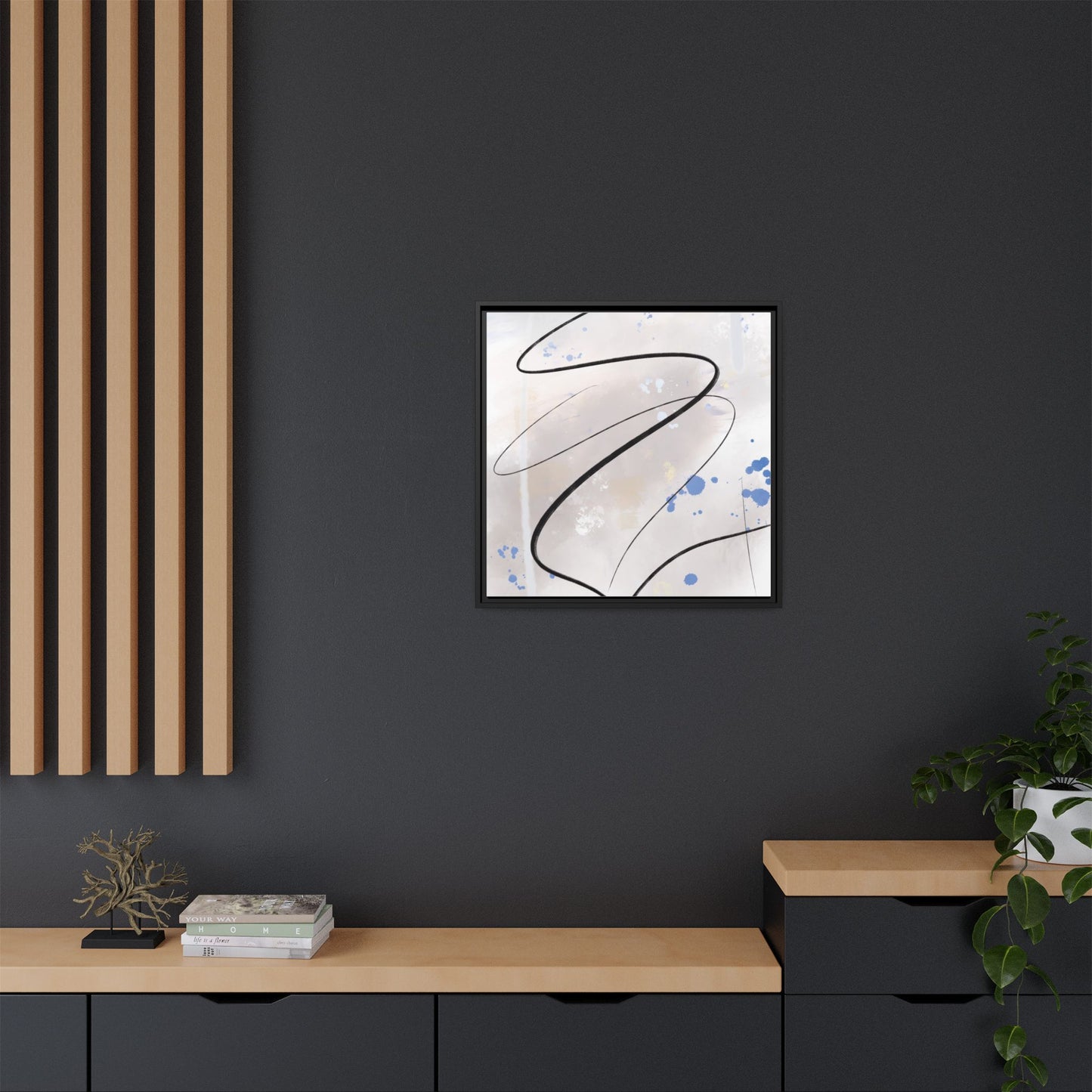 Framed Abstract Canvas Art - Modern Multi-Color Wall Decor