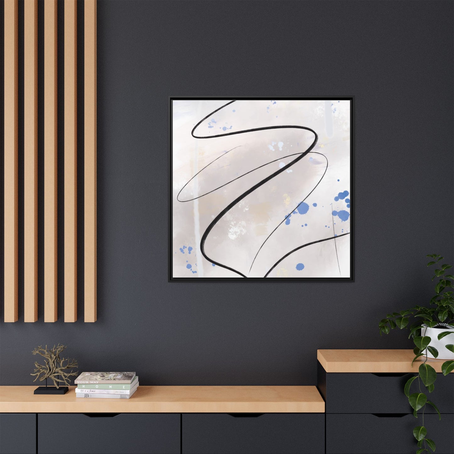Framed Abstract Canvas Art - Modern Multi-Color Wall Decor