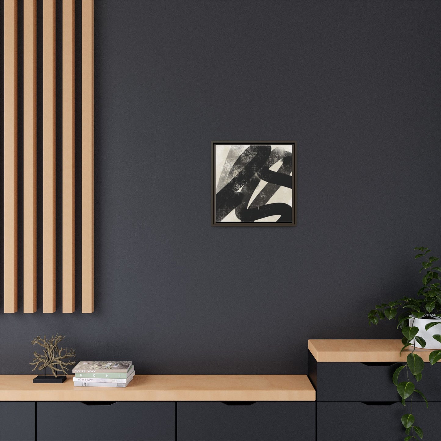 Modern Abstract Framed Canvas Art - Multi-Color Decorative Wall Decor