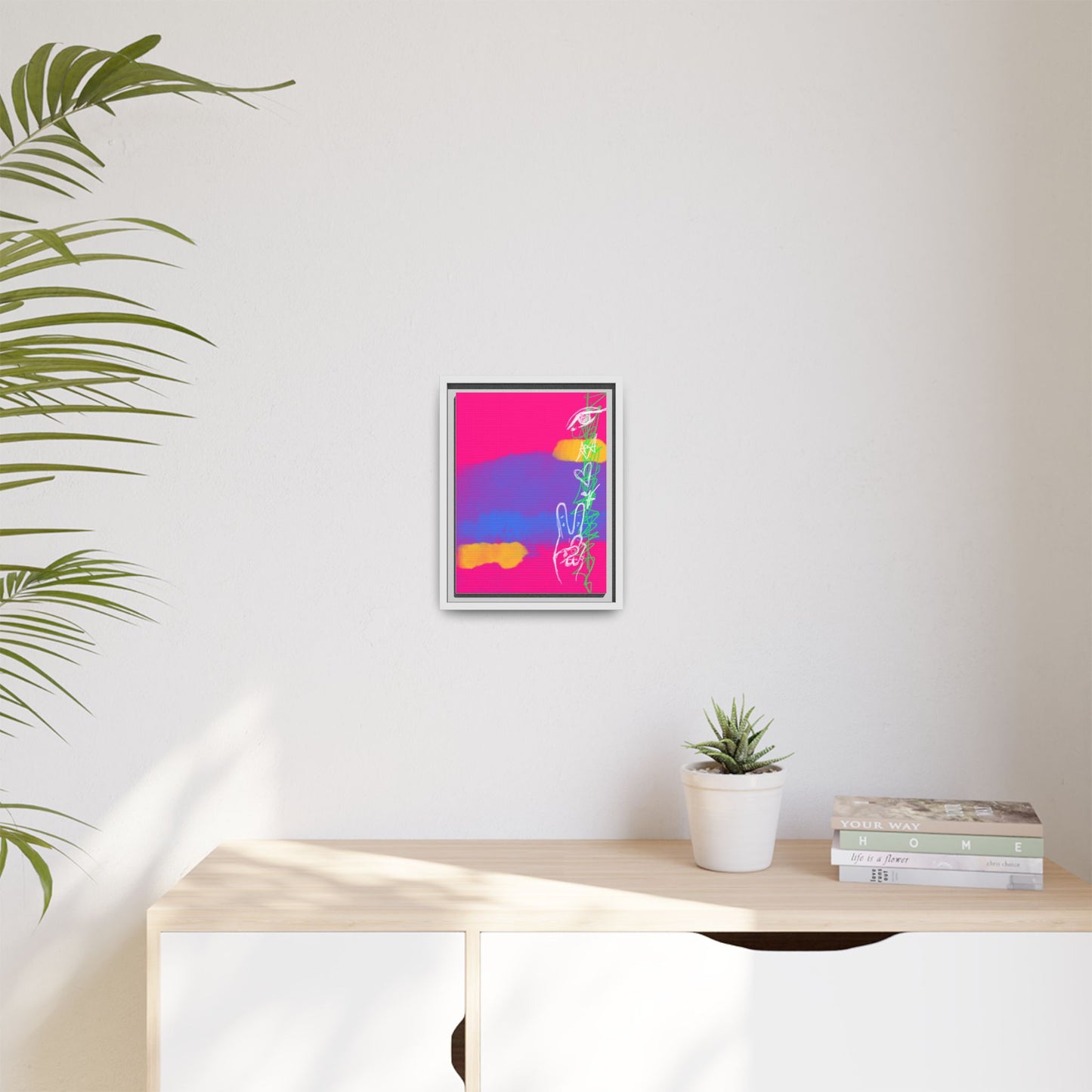 Colorful Peace Symbol Framed Canvas Art