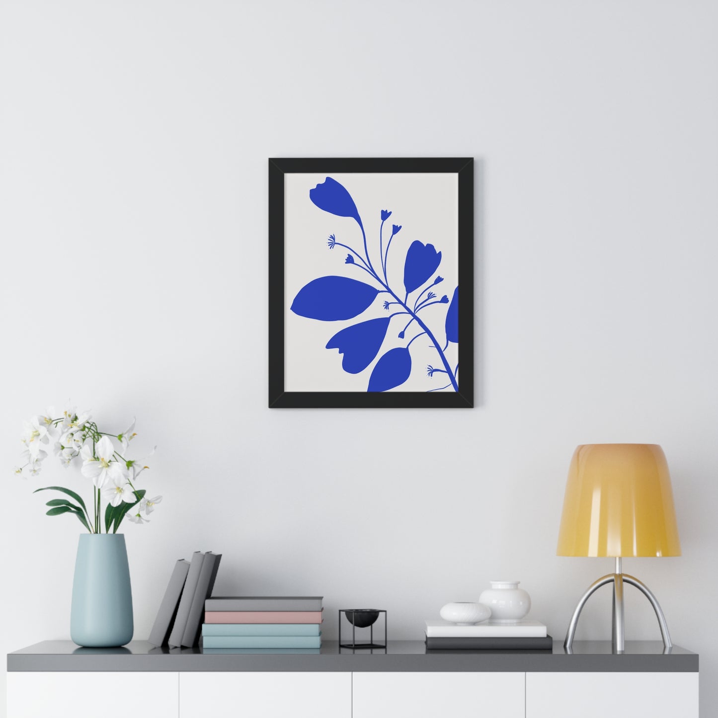 Blue Botanical Framed Poster