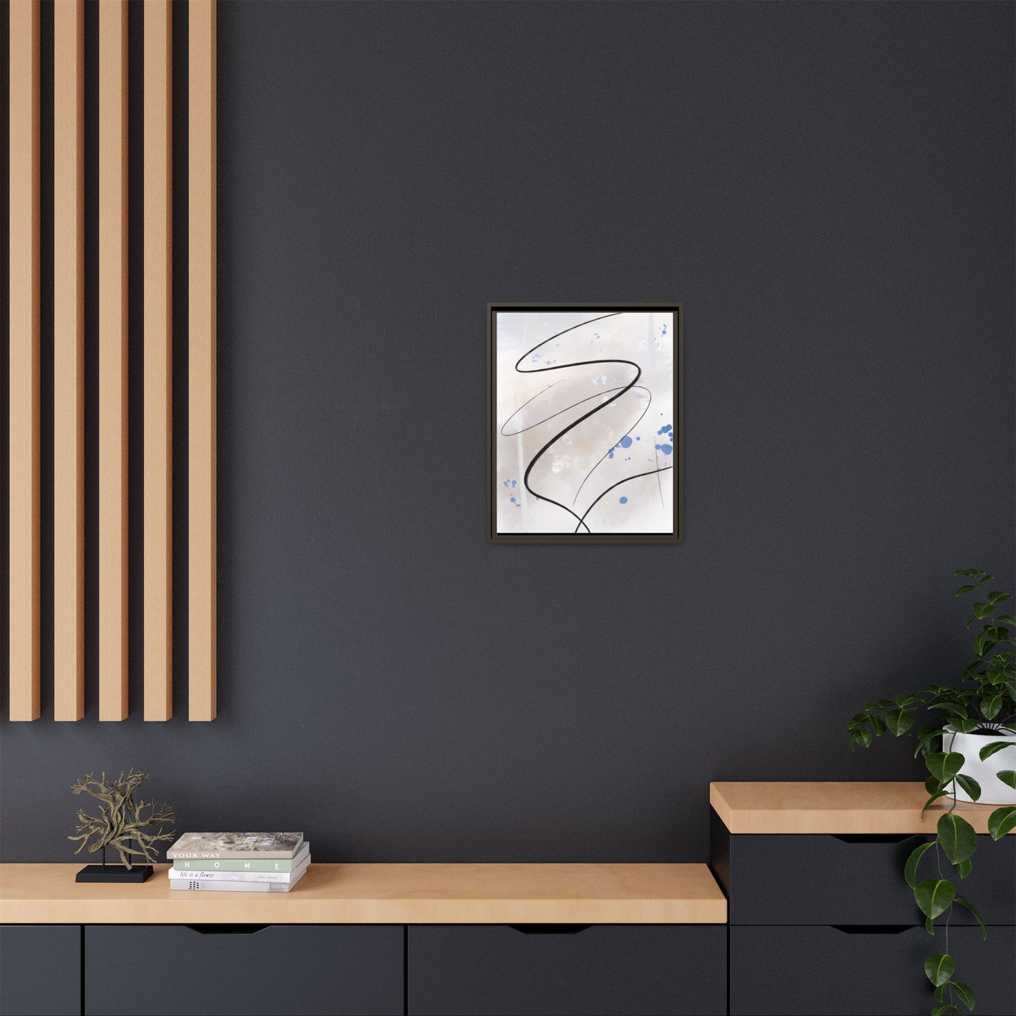 Framed Abstract Canvas Art - Modern Multi-Color Wall Decor