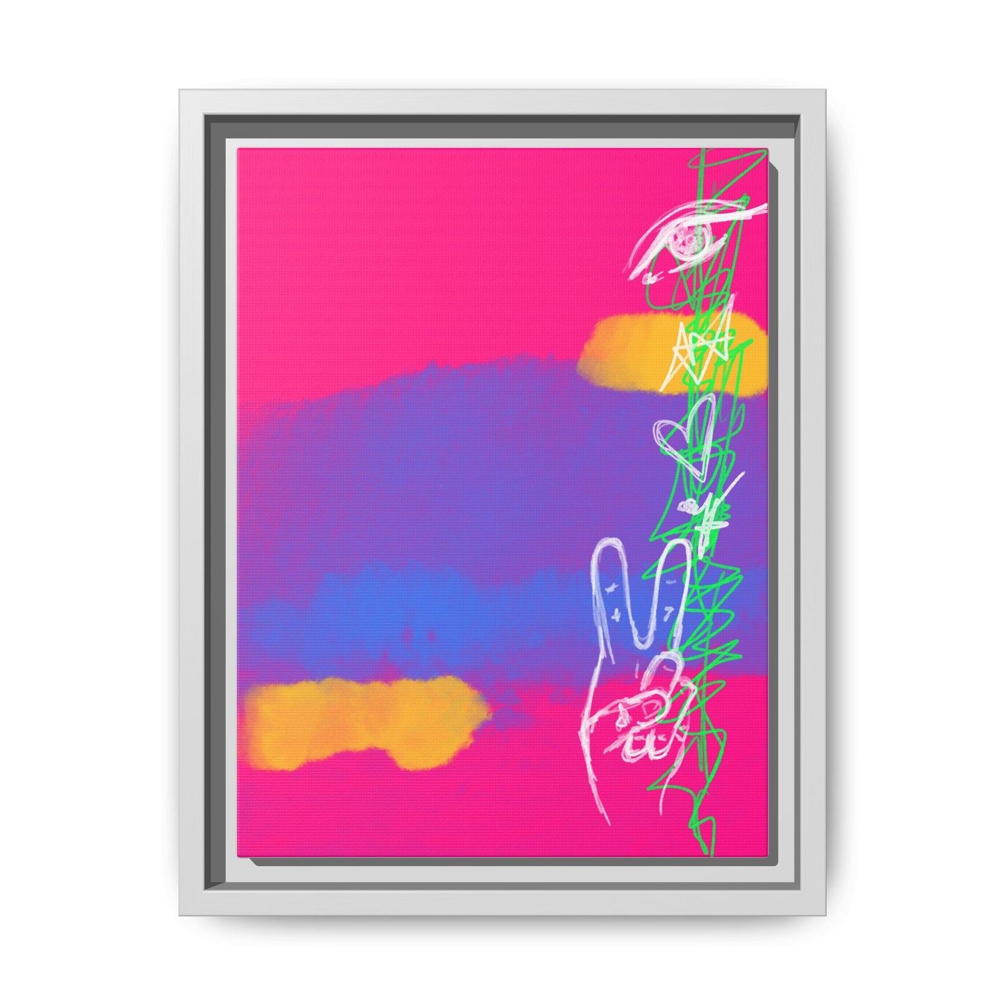Colorful Peace Symbol Framed Canvas Art