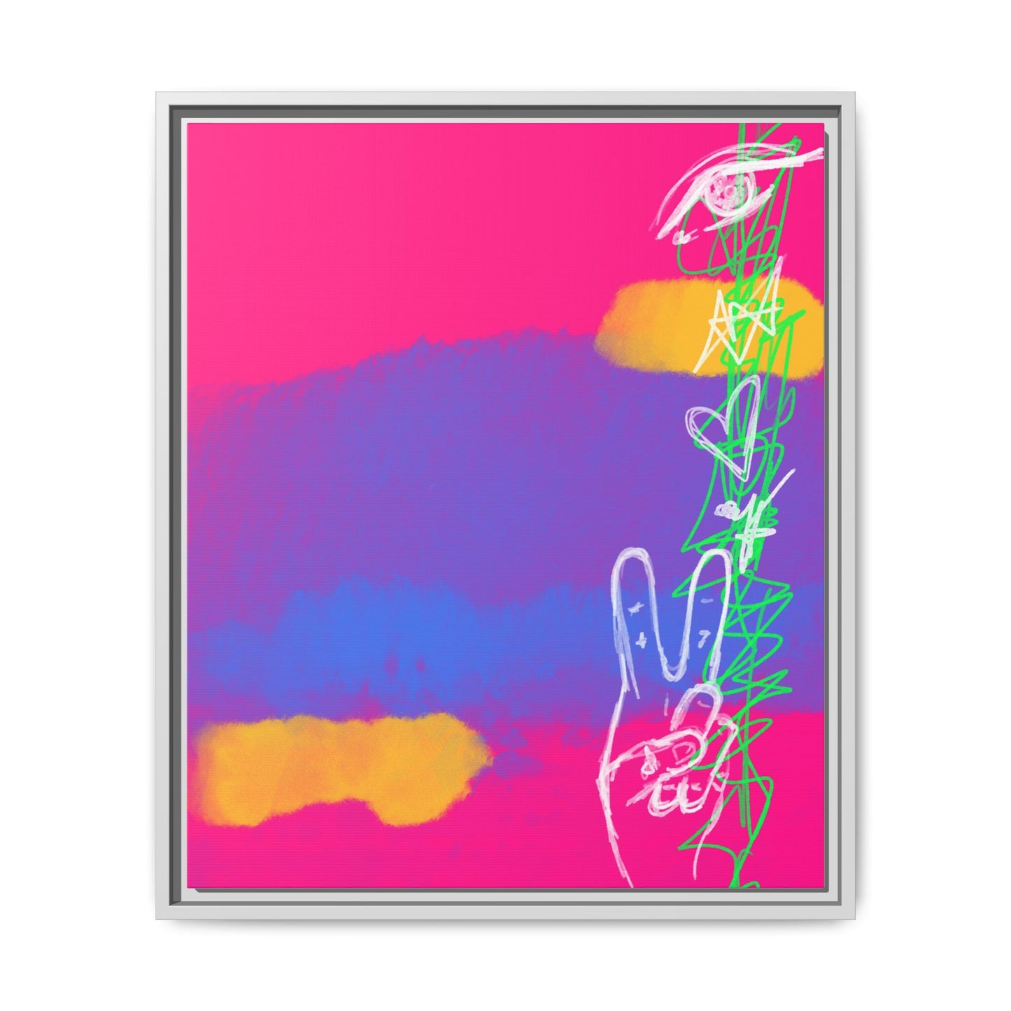 Colorful Peace Symbol Framed Canvas Art
