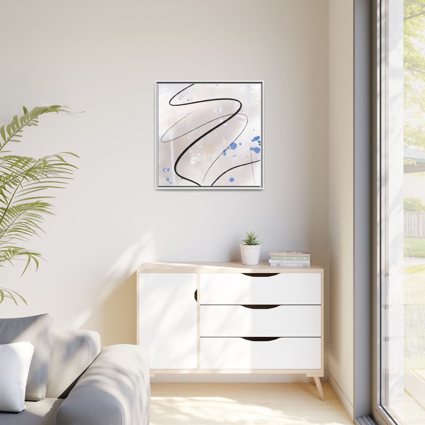 Framed Abstract Canvas Art - Modern Multi-Color Wall Decor