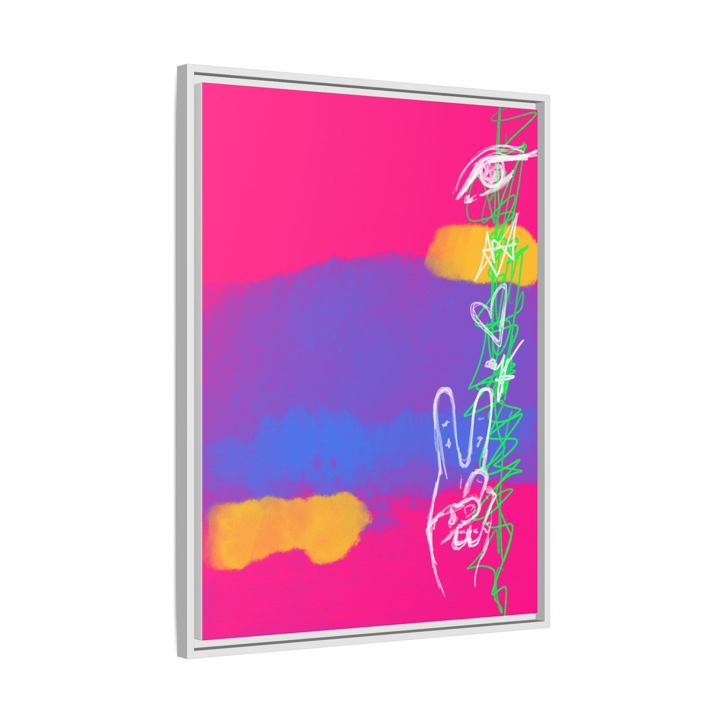Colorful Peace Symbol Framed Canvas Art