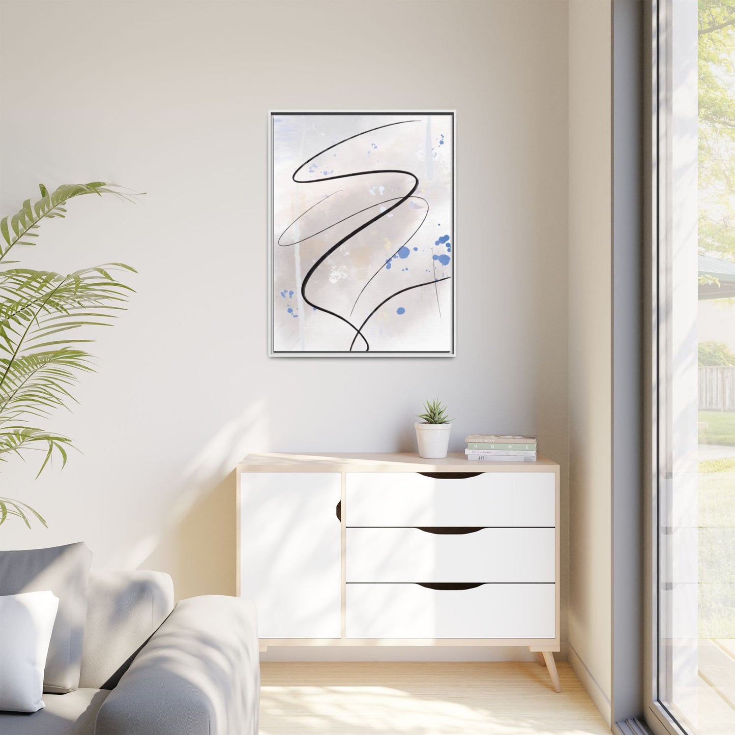 Framed Abstract Canvas Art - Modern Multi-Color Wall Decor