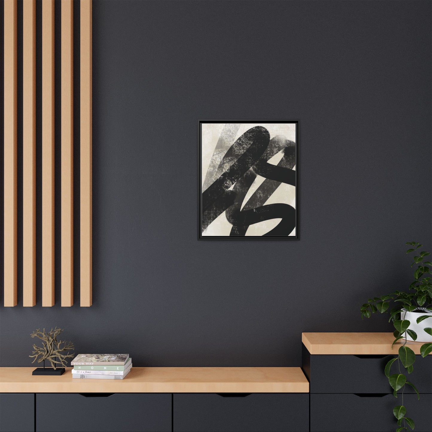 Modern Abstract Framed Canvas Art - Multi-Color Decorative Wall Decor