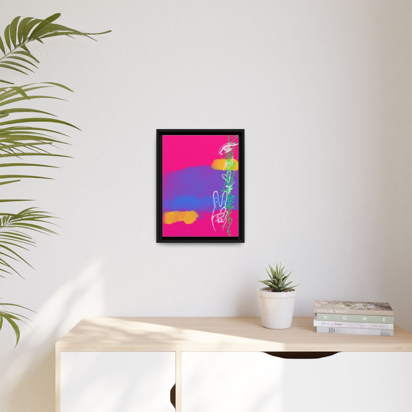 Colorful Peace Symbol Framed Canvas Art