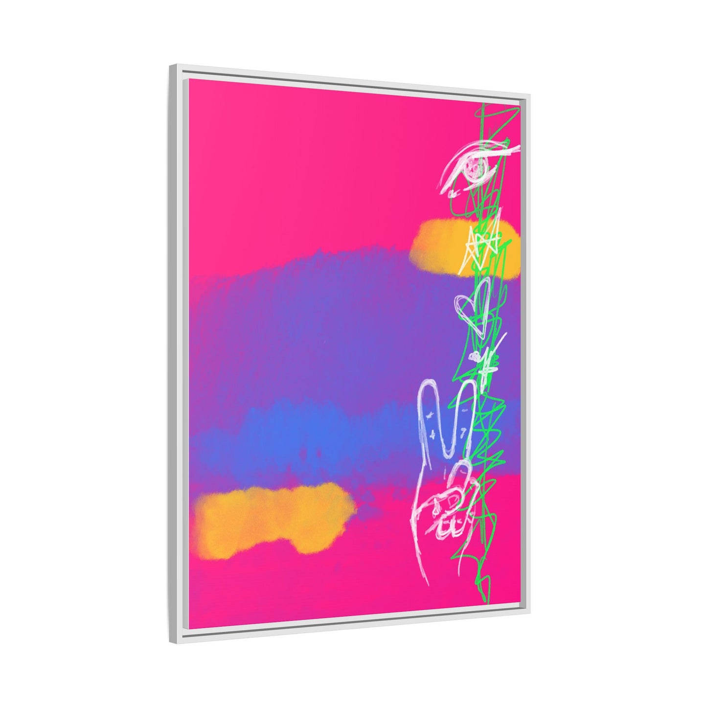 Colorful Peace Symbol Framed Canvas Art