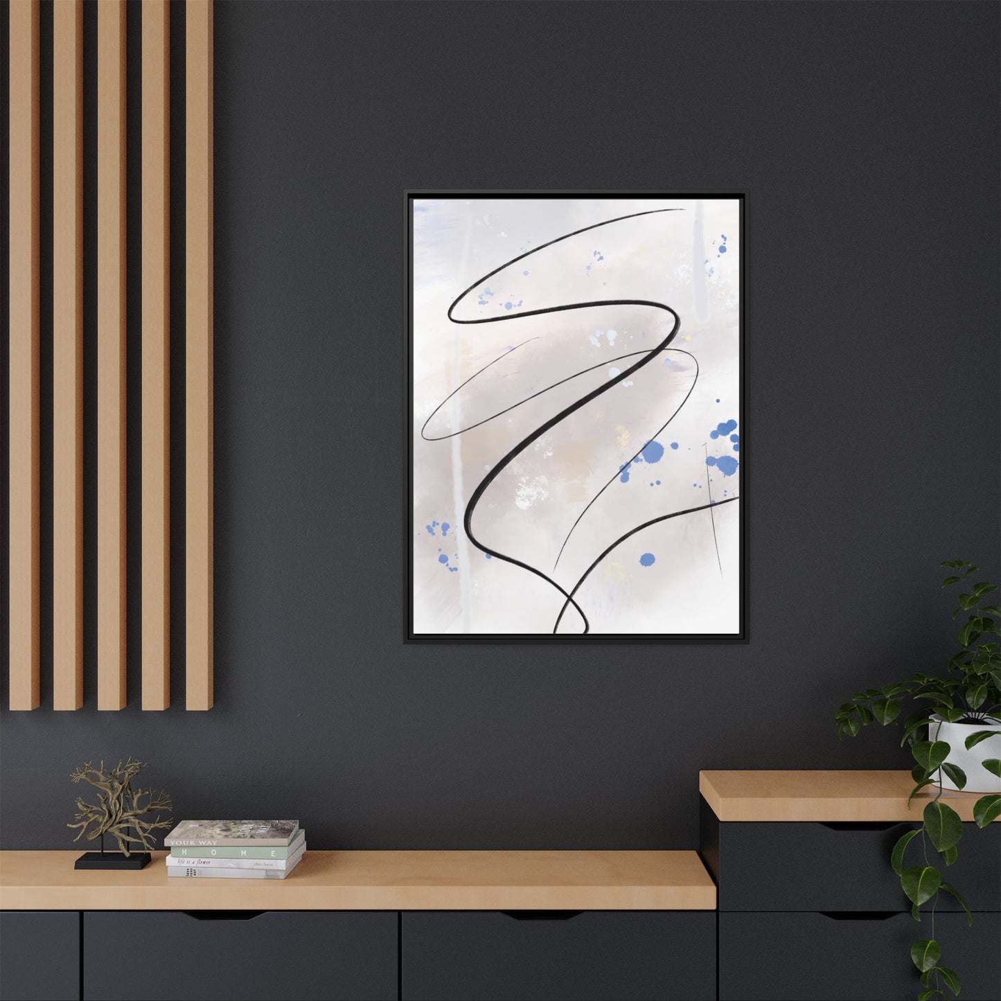 Framed Abstract Canvas Art - Modern Multi-Color Wall Decor
