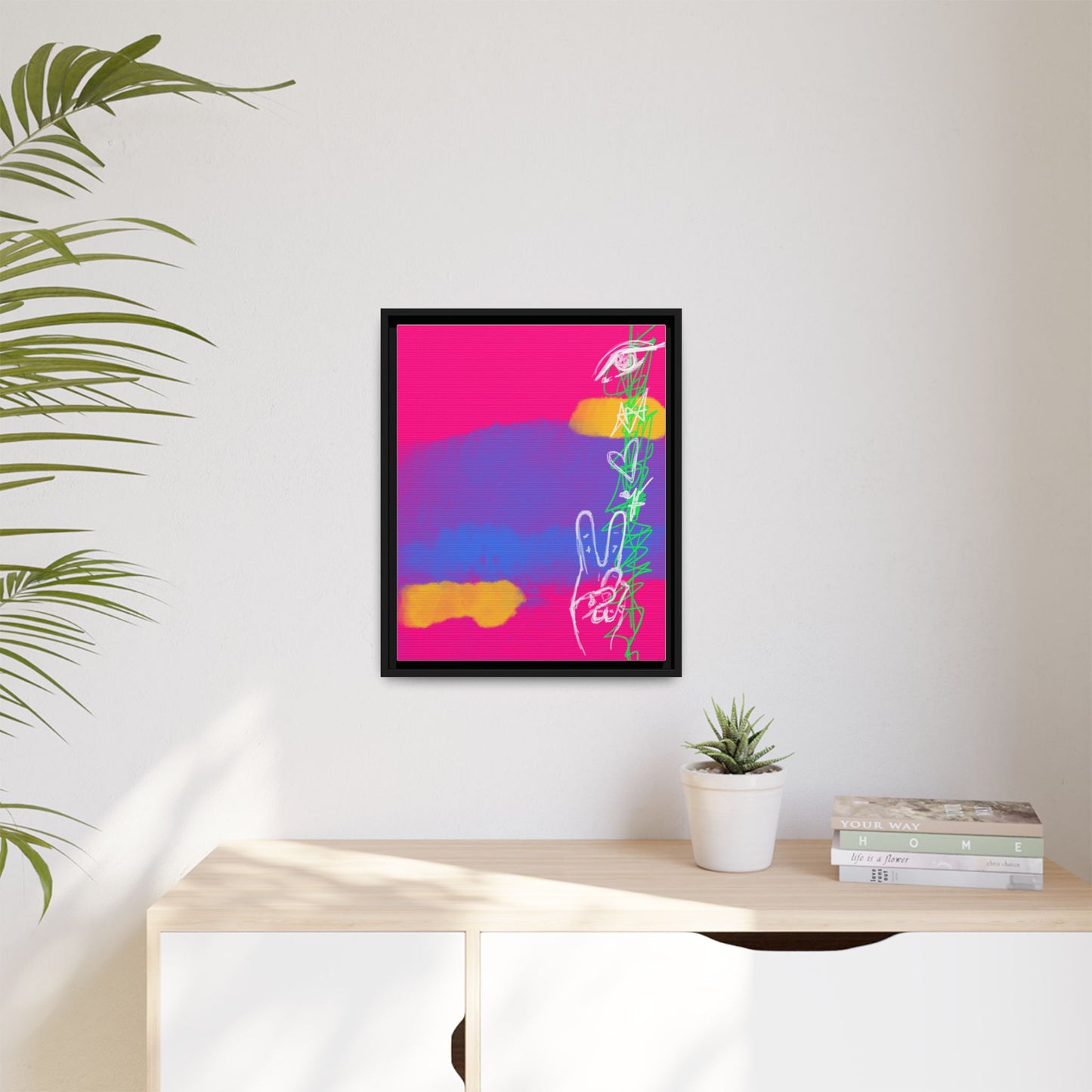 Colorful Peace Symbol Framed Canvas Art