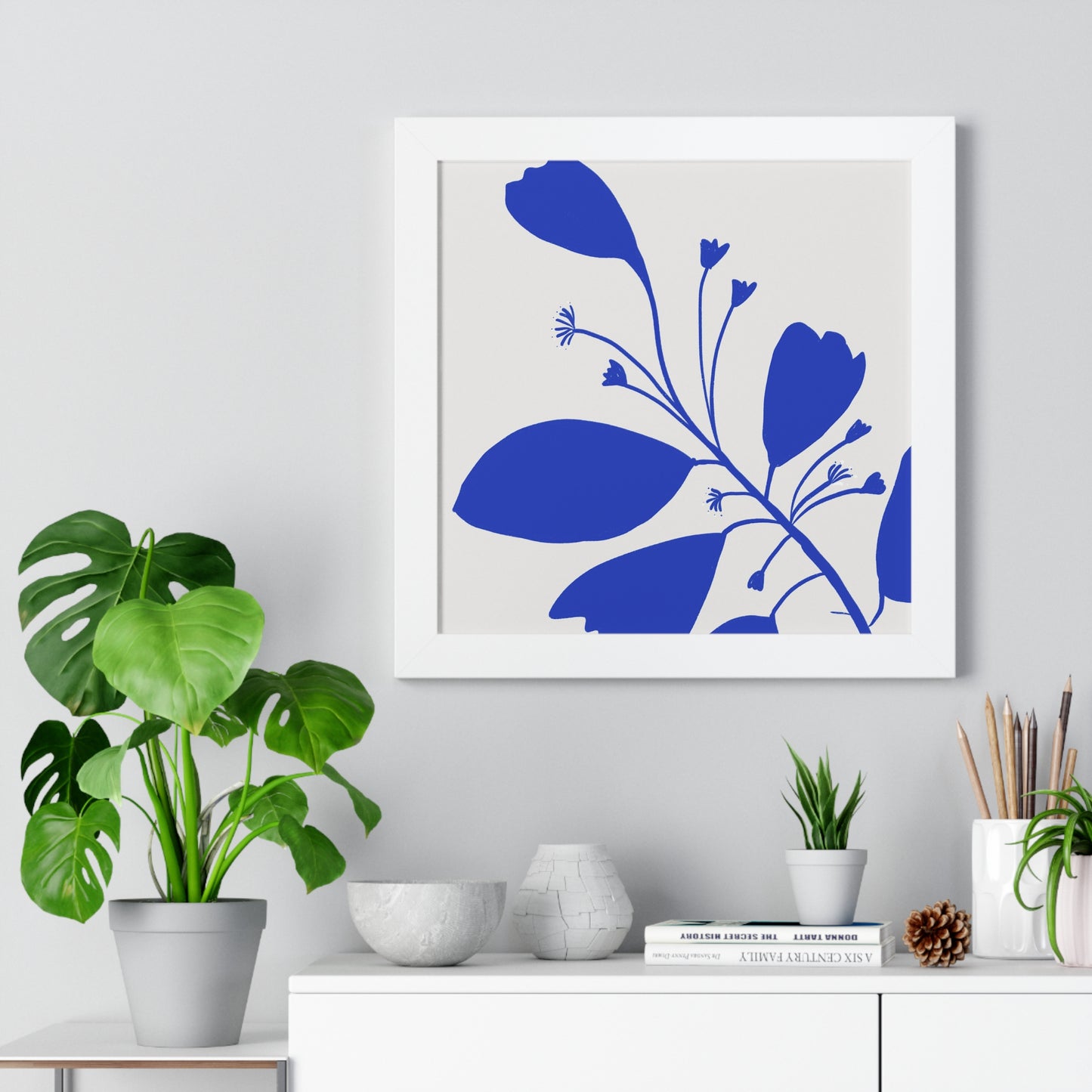 Blue Botanical Framed Poster