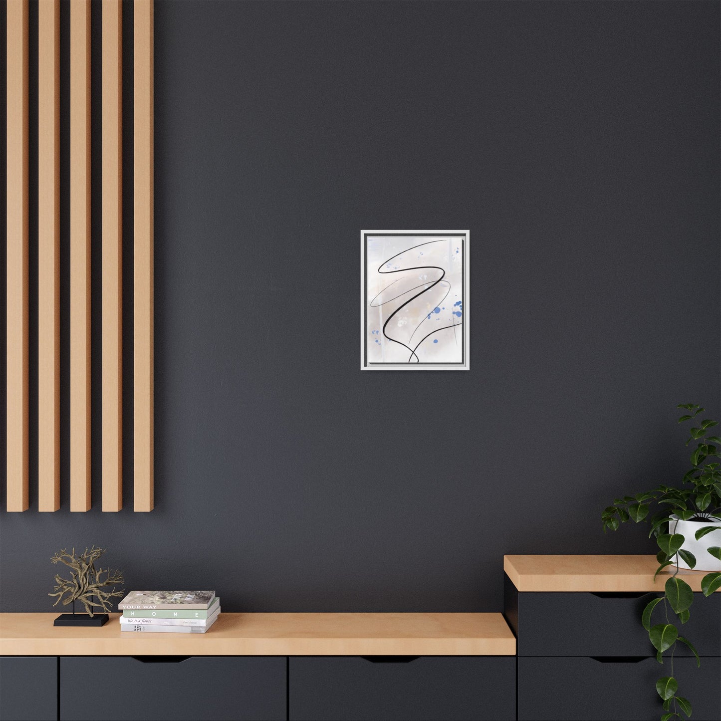 Framed Abstract Canvas Art - Modern Multi-Color Wall Decor