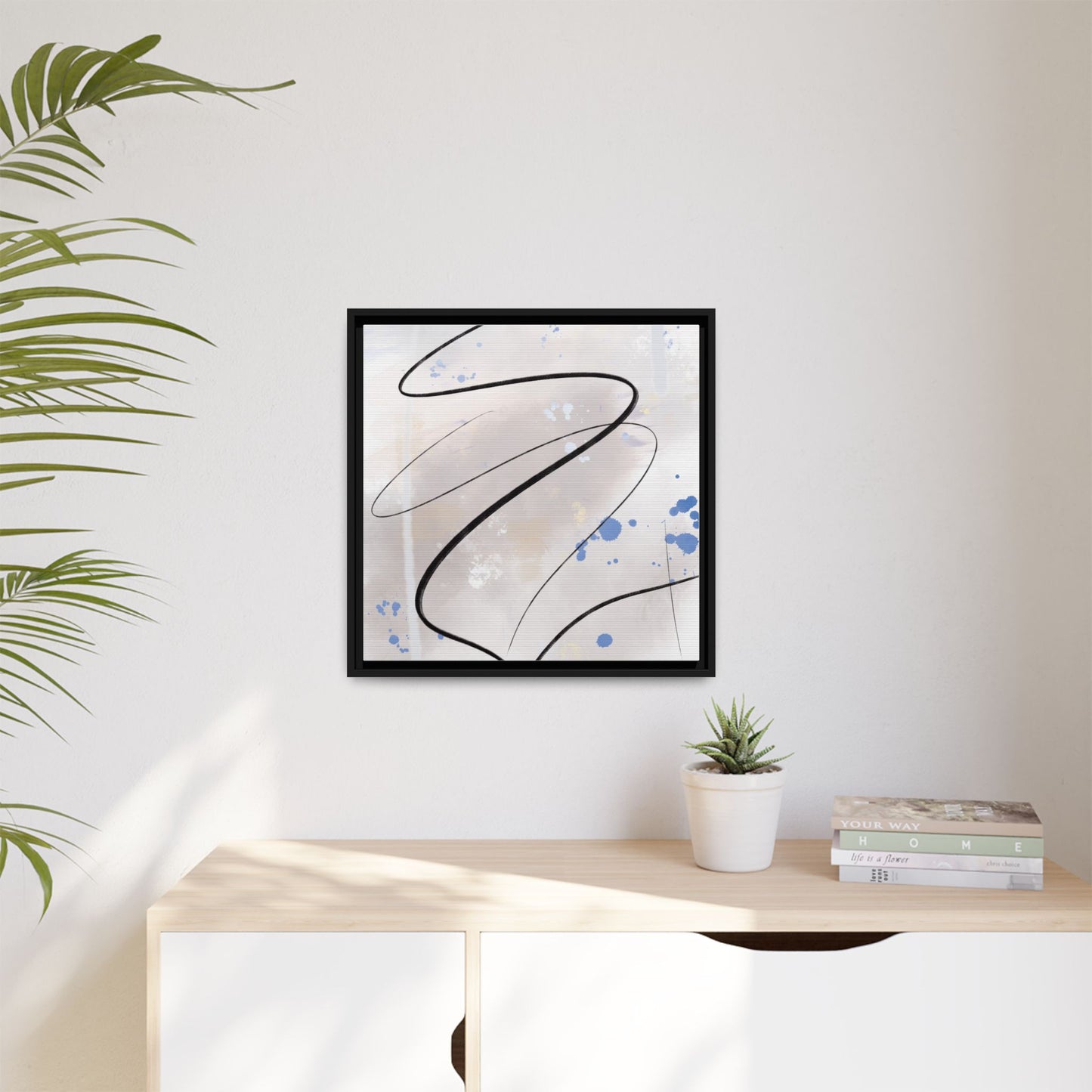 Framed Abstract Canvas Art - Modern Multi-Color Wall Decor
