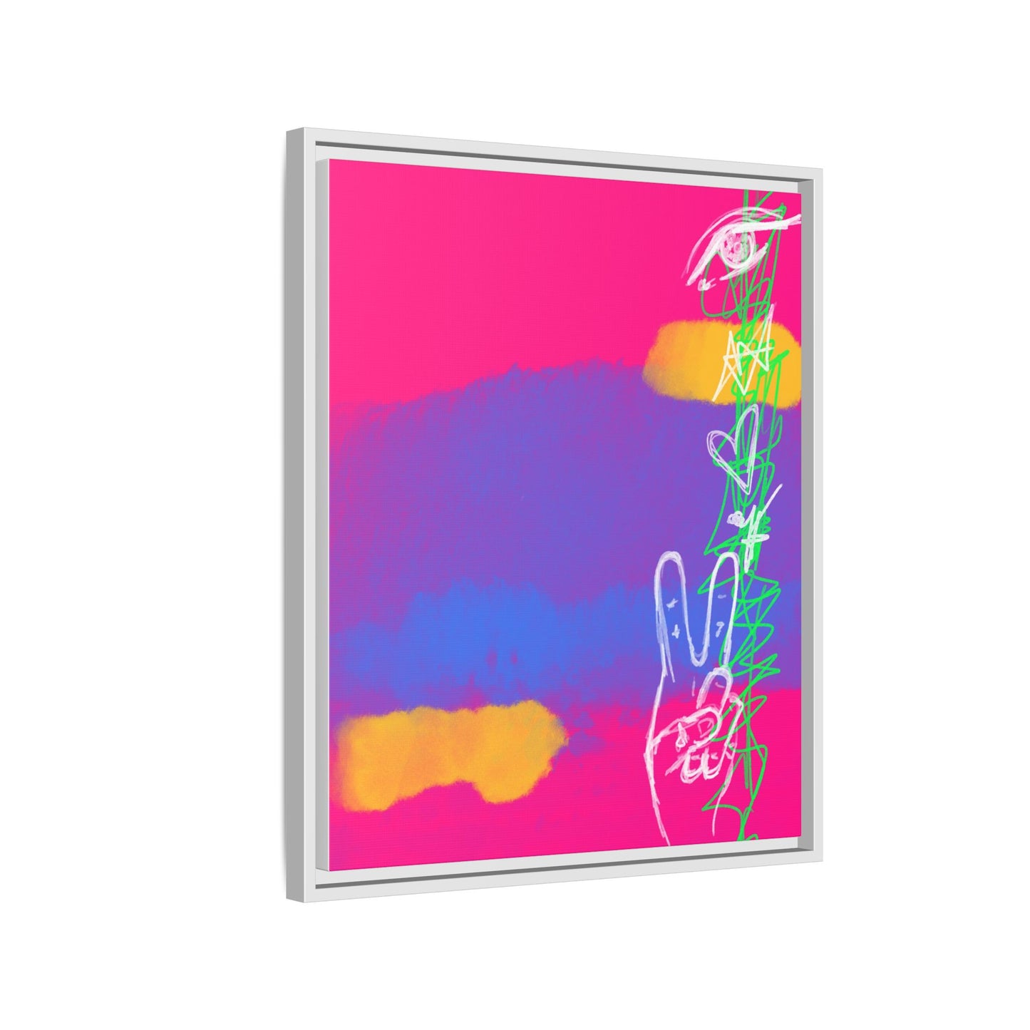 Colorful Peace Symbol Framed Canvas Art