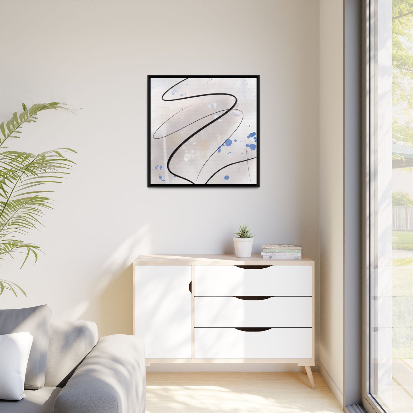 Framed Abstract Canvas Art - Modern Multi-Color Wall Decor