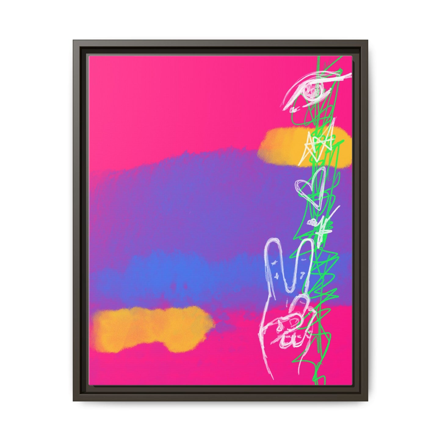 Colorful Peace Symbol Framed Canvas Art