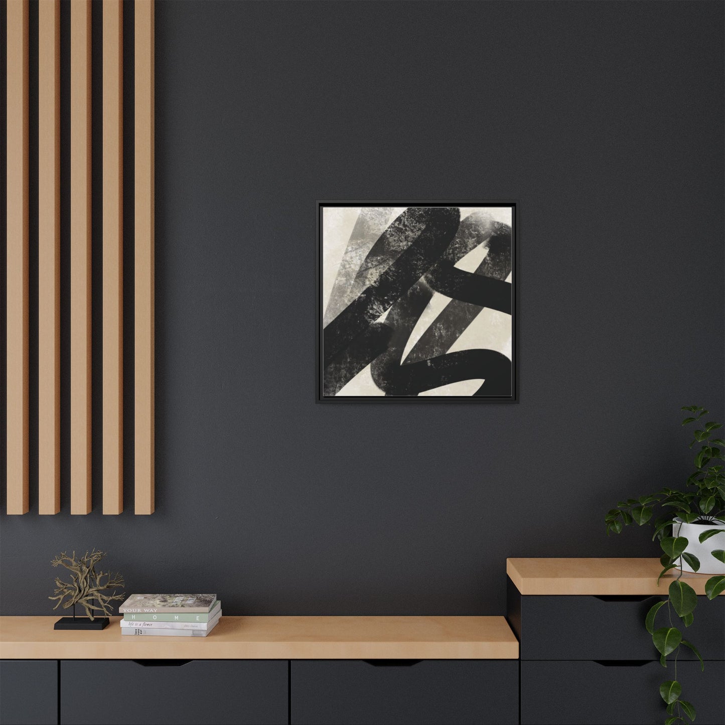 Modern Abstract Framed Canvas Art - Multi-Color Decorative Wall Decor